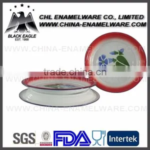 High Quality Enamel Round Tray With Spraying Decoration thumbnail-5
