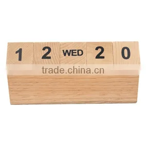 2017 Fashion Hot Sales Custom Beech Solid Wood Box Calendar,Custom Wood Table Calendar thumbnail-1