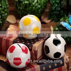 Funny Design Soccer Ball Box Mini Ceramic Money Box thumbnail-1