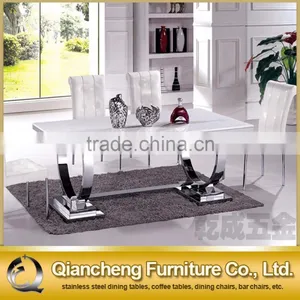 Fashionable Silver Frame Dining Table With Marble Top thumbnail-3