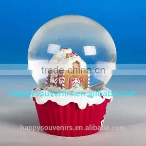Beautiful 3D Snow Resin House With Red Base Christmas Gifts Snow Globe Diameter 65mm thumbnail-2