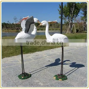 Custom Artificial Bird Egret Crane Garden Sculpture Fiberglass Egret Sculpture Manufacturer thumbnail-1