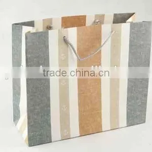 Printed Foldable Gift Bag With Stripe Patterns/ Shopping Paper Bag thumbnail-2