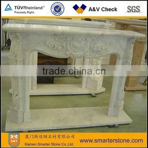 White Marble Tile Fireplace Surround thumbnail-1