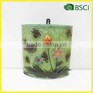 Metal 9.25"H Planter Wall Flower Pot thumbnail-1