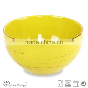 5.5 Inch Ceramic Cereal Bowl Solid Brown Color With Antique Brush thumbnail-6