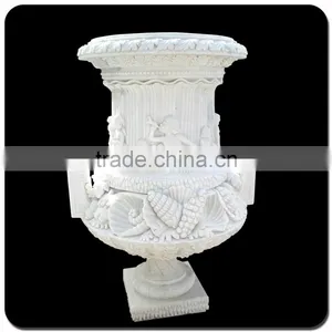 China White Marble Planter Pot VFP-006L thumbnail-5