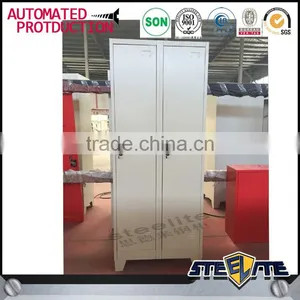 Customized 2 Door Lockable Metal Storage Clothes Cupboard thumbnail-1