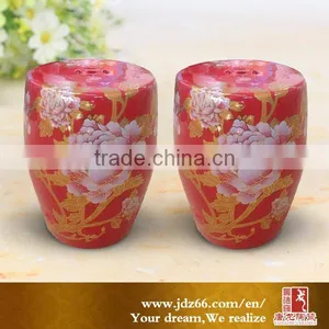 Custom-made Red Ceramic Garden Seat Stool thumbnail-5