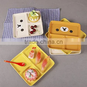20cm Square Shape Kids Cute Cartoon Animal Dinner Plate thumbnail-1