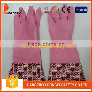 DDSAFETY Flower Pattern Latex Household Gloves Safety Gloves thumbnail-1