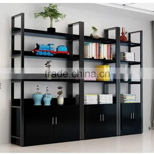 New Design Home Used Steel Bookshelf,Steel-wood Bookshelf thumbnail-3