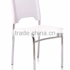 Restaurant Design White Leather Modern Dining Chair, Side Chair, Coffee Chair thumbnail-1