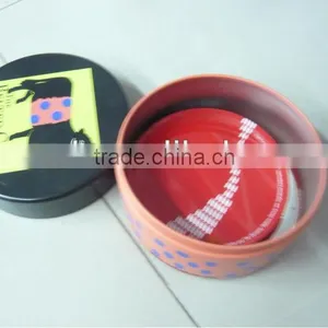 Four Tin Coaster Sets in Round Tin thumbnail-1