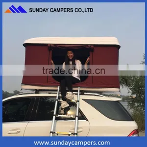 White Fiberglass Pop up Auto Roof Tent Hard Shell Top Roof Tent thumbnail-1