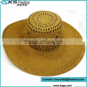 Ladies Wide Brim Straw Beach Sun Hat and Summer Hat thumbnail-1