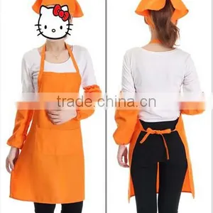 OEM Printed Logo Polyester Kitchen Bib Aprons Womens thumbnail-6