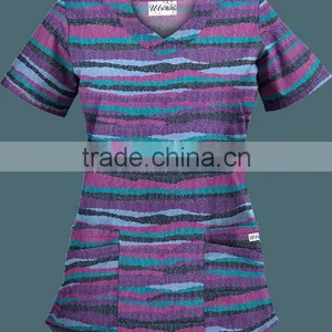 Fabric Knit Worthy Navy Scrub Top thumbnail-3