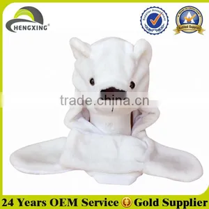 Warm Winter Custom Faux Fur Plush Animal Hat Scarf Gloves thumbnail-1