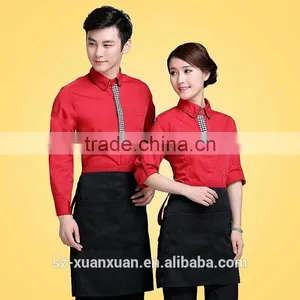 Custom High Quality Hotel Long Sleeve Waiter Uniforms for Coffee/hotel/resterant Autumn and Winter thumbnail-3