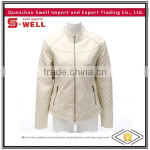 Latest Design Cheap Woman pu Leather Softshell Jacket thumbnail-1