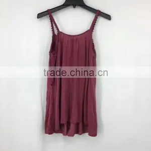 Women Hot Sell Stocklots Branded Garment Wash Sexy Lace Tank Top thumbnail-4