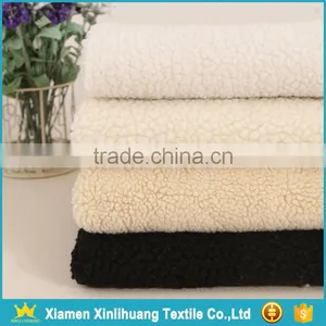 Wholesale Super Soft Knitted Weft 100% Polyester Sherpa Fleece Fabric for Garment / Blanket thumbnail-1
