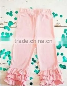 Lovely Cotton Solid Ruffle Pants Baby Girl Ruffle Leggings thumbnail-1