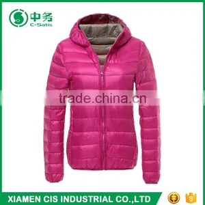New Arrived Winter Reversible Slim Fit Duck Down Jacket for Women thumbnail-2