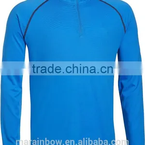 Dri-Fit Performance Raglan Long Sleeve T Shirt Jacket Top Quarter Zipper Pullover Jacket Black Plain Sports Top thumbnail-5