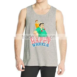 Custom Mens Printed Cotton Silk Tank Top thumbnail-4