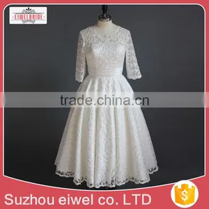 Long Sleeve White Lace Applique Wedding Dress thumbnail-1