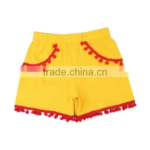 Wholesale Girls Shorts Children Kids Shorts With Pom Ruffle Summer Shorts thumbnail-2