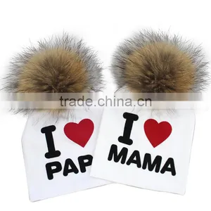 Myfur Spring Fashion Rib Cotton Baby Beanie Hat For Toddler Baby Kids Girl Boy I LOVE thumbnail-1