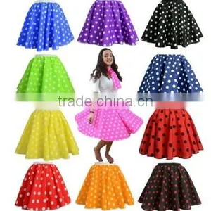 Polka Dot Skirt Ladies Girls Fancy Dress 50's Rock n Roll Dress Costume thumbnail-1