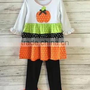 Halloween Pumpkin Hand-embroidered Set Baby Clothes Store Interior Design Girls Clothing Sets Fall thumbnail-1