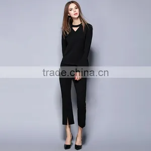 The New Style Two Pieces Women Autumn Casual Suit Blouse & Pant Plus Size Woman Suit thumbnail-2