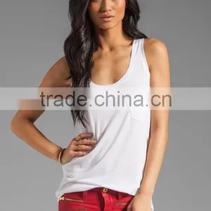 Loose Pocket Tank in White thumbnail-1