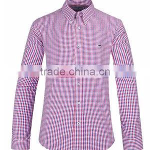 2017 Two Colors Check Men's Long Sleeve Button Down Collar Shirt thumbnail-2