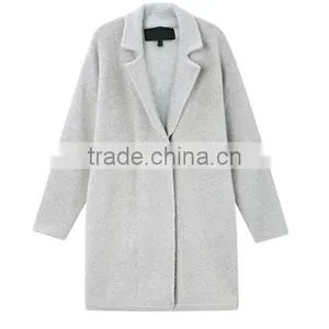 2018 Latest Fashion Lapel Collar Button Down Woolen Cardigan for Woman thumbnail-2