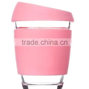 Glass Cup With Silicone Lid and Sleeve thumbnail-1