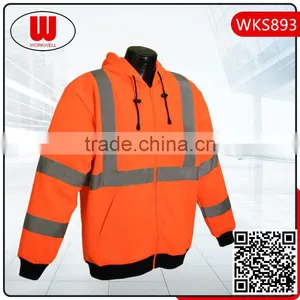 Mens Full Zippers hi Vis Hoodie thumbnail-1
