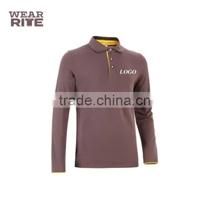 100% Cotton High Quality Long Sleeve Polo Shirt thumbnail-3