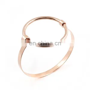 Gold Rose Gold and Silver Circle Bangle Lady Bracelet thumbnail-4