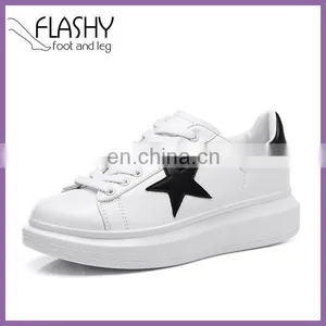 Wholesale Women High Heel Sneakers Lady Lace up Casual Shoes thumbnail-2