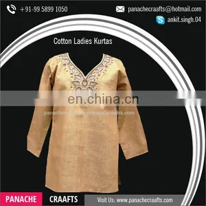 Best Quality Handwork Latest Ladies Designer Cotton Kurtis thumbnail-2