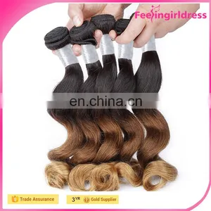 Brazilian 5A Double Weft Ombre Loose Wave 100 Human Hair Brands thumbnail-1
