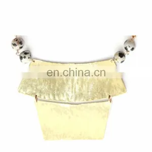 Gorgeous Brass Breast Plate Statement Necklace thumbnail-1