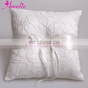 Wedding Dress Applique Lace and Flower Wedding Decoration Ring Pillow thumbnail-2