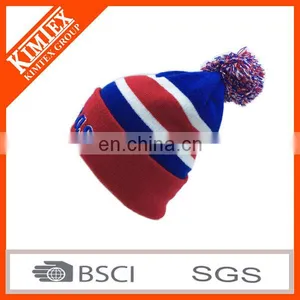 Wholesale Custom Acrylic 3d Embroidery Knitted Pom Hat thumbnail-4